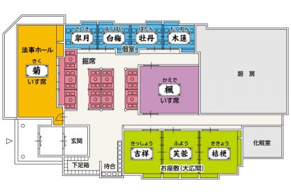 座席表 仕出し・割烹 菊水 店内